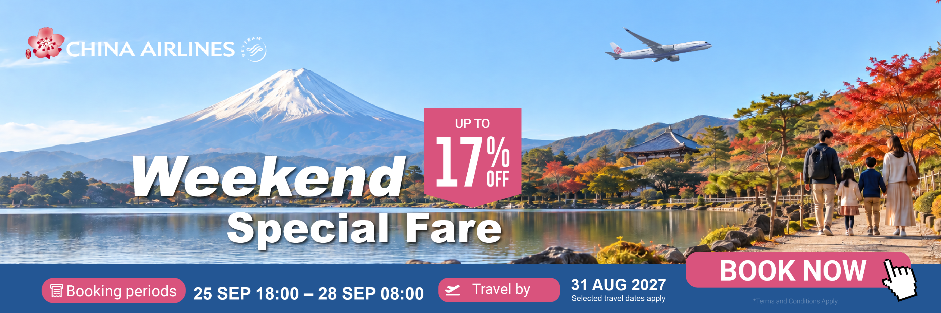 China Airlines Weekend Special Fare - Up to 17% Off